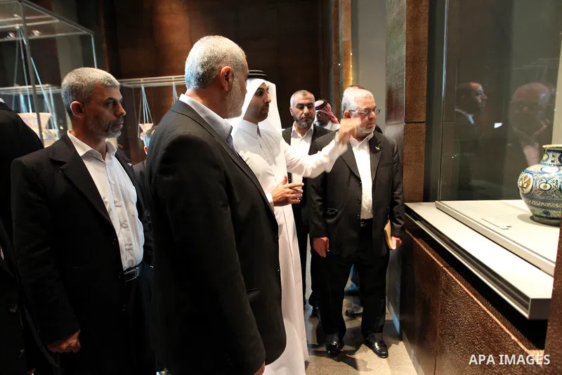 Palestinian Prime Minister in Gaza Strip, Ismail Haniyah visits Islamic Museum in the Qatari capital of Doha on Feb. 01, 2012. Photo by Mohammed Al-Ostaz.