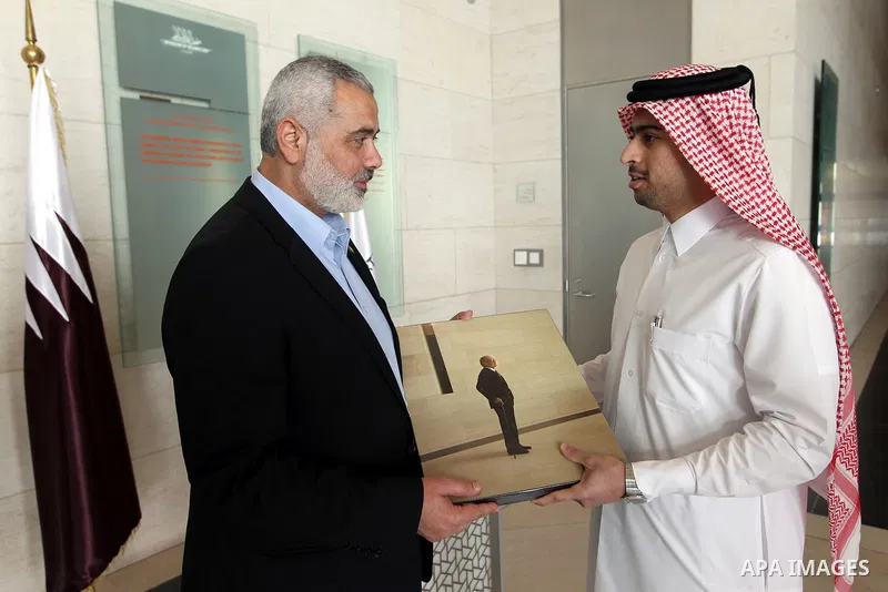 Palestinian Prime Minister in Gaza Strip, Ismail Haniyah visits Islamic Museum in the Qatari capital of Doha on Feb. 01, 2012. Photo by Mohammed Al-Ostaz.