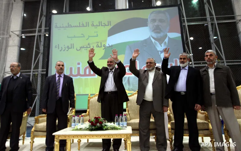 Palestinian Prime Minister in Gaza Strip, Ismail Haniyah during a ceremony organized by the Palestinian community in the Qatari capital of Doha on Feb. 02, 2012. Photo by Mohammed Al-Ostaz
