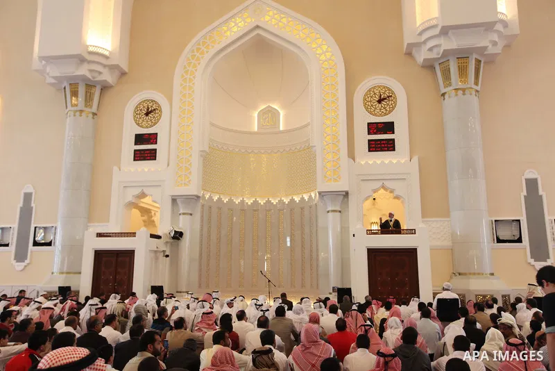 Palestinian Prime Minister in Gaza Strip, Ismail Haniyah, attend Friday prayers in the mosque of Muhammad ibn Abed al-Wahhab in the Qatari capital of Doha on Feb. 03, 2012. Photo by Mohammed Al-Ostaz