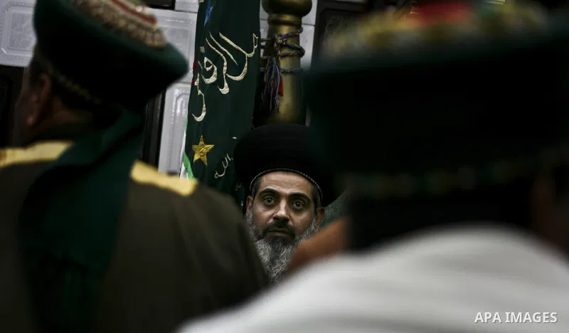 Members of a palestinian Sufi Muslim group play traditional instruments during the birthday of Prophet Mohammad, in Al-Nusirat refugee camp on 04 February 2012. Muslims across the world celebrated the birth of the Prophe...