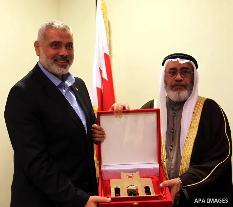 Palestinian prime minister, Ismail Haniya meets with officials Bahrains in the Bahraini capital of Manama , on Feb. 05, 2012 Photo by Mohammed Al-Ostaz