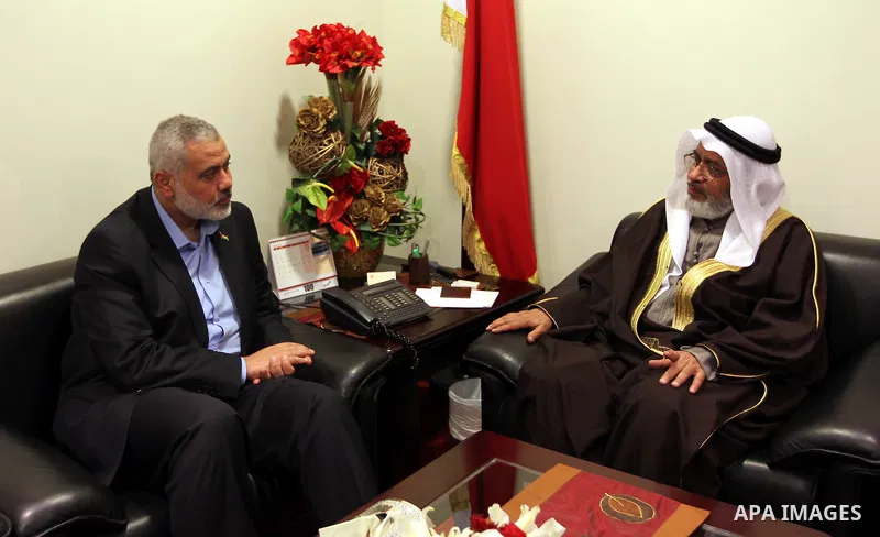 Palestinian prime minister, Ismail Haniya meets with officials Bahrains in the Bahraini capital of Manama , on Feb. 05, 2012 Photo by Mohammed Al-Ostaz