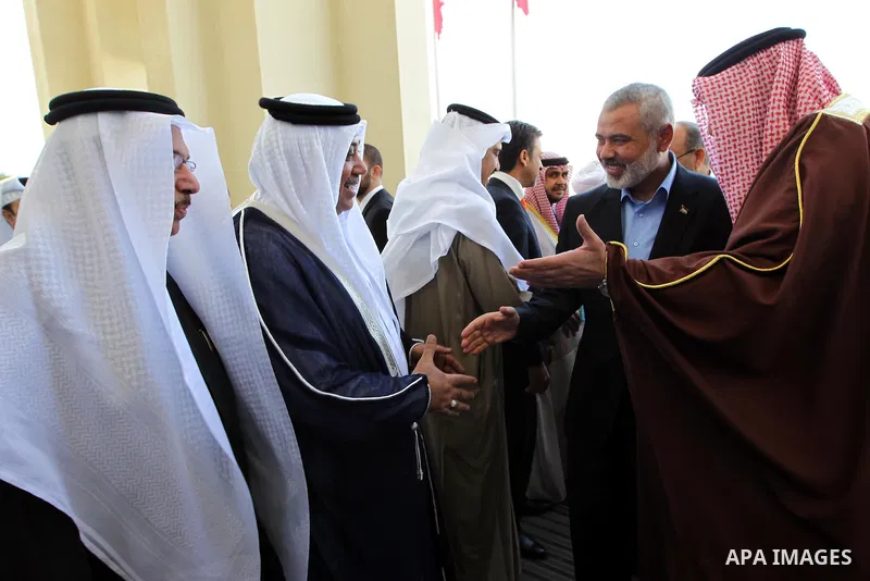 Palestinian prime minister, Ismail Haniya meets with officials Bahrains in the Bahraini capital of Manama , on Feb. 05, 2012 Photo by Mohammed Al-Ostaz