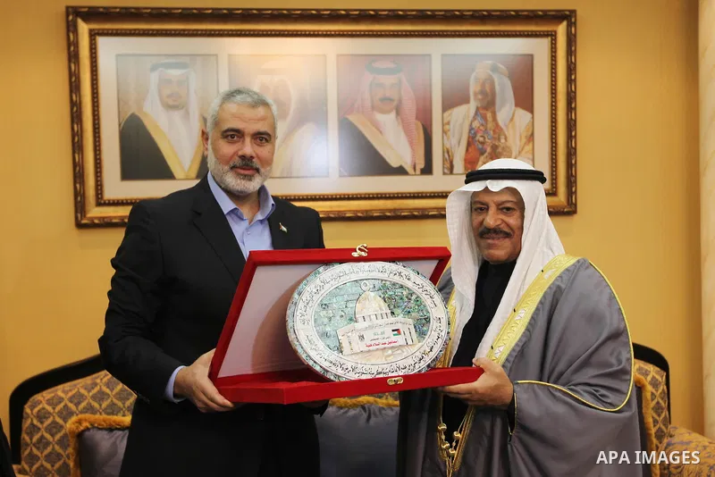 Palestinian prime minister, Ismail Haniya meets with officials Bahrains in the Bahraini capital of Manama , on Feb. 05, 2012 Photo by Mohammed Al-Ostaz