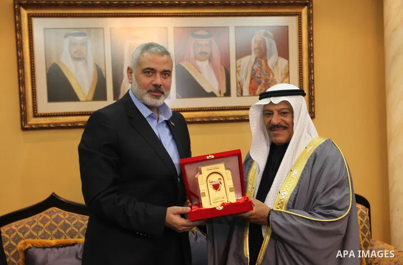 Palestinian prime minister, Ismail Haniya meets with officials Bahrains in the Bahraini capital of Manama , on Feb. 05, 2012 Photo by Mohammed Al-Ostaz