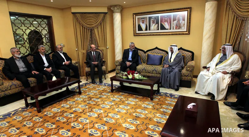 Palestinian prime minister, Ismail Haniya meets with officials Bahrains in the Bahraini capital of Manama , on Feb. 05, 2012 Photo by Mohammed Al-Ostaz