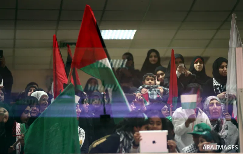 Palestinian Prime Minister in Gaza Strip, Ismail Haniyah, (not seen) gestures as he speaks in front of Bahraini officials and citizens in the Bahraini capital of Manama on Feb.05, 2012. Photo by Mohammed Al-Ostaz