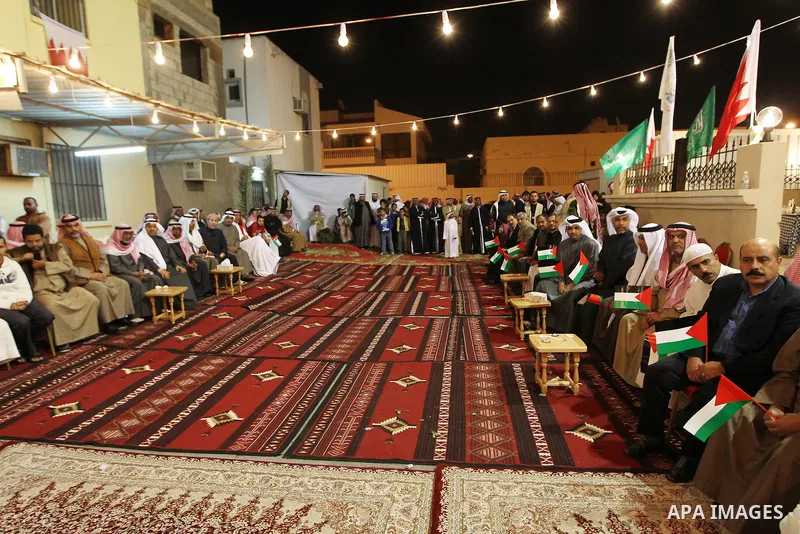 Palestinian Prime Minister in Gaza Strip, Ismail Haniyah, gestures as he speaks in front of Bahraini officials and citizens in the Bahraini capital of Manama on Feb.05, 2012. Photo by Mohammed Al-Ostaz