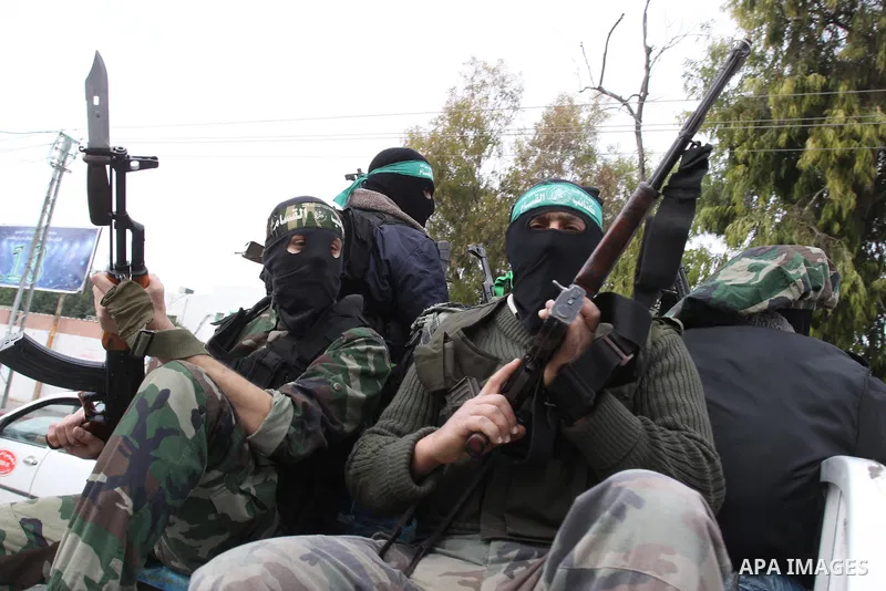 Members of Al-Qassam Brigades take part in a funeral for Hamas fighter in Gaza City, on Feb, 06. 2012. Photo by Mohammed Asad
