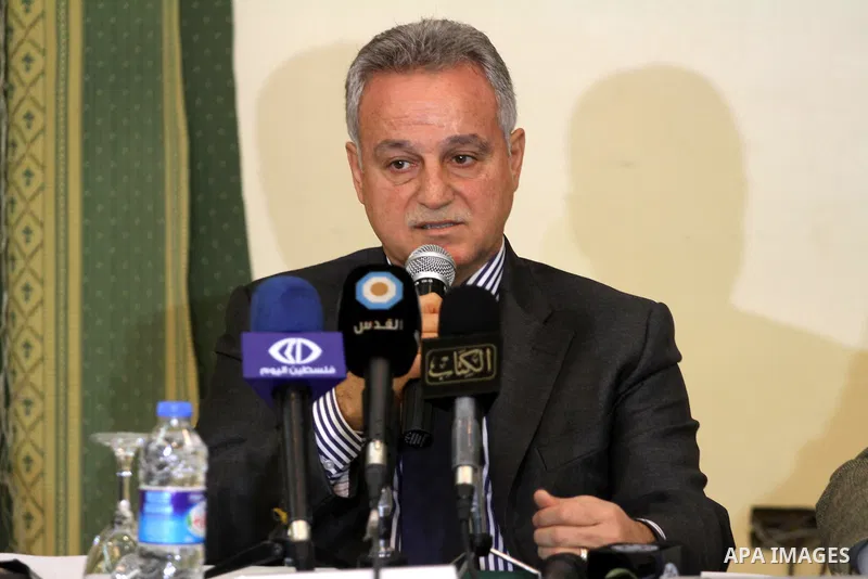 Foundation pal Thenik meets with Executive director of electricity company Walid Saad Sayel, during conference press in Gaza City, On Feb. 08, 2012. Photo by Mohammed Asad