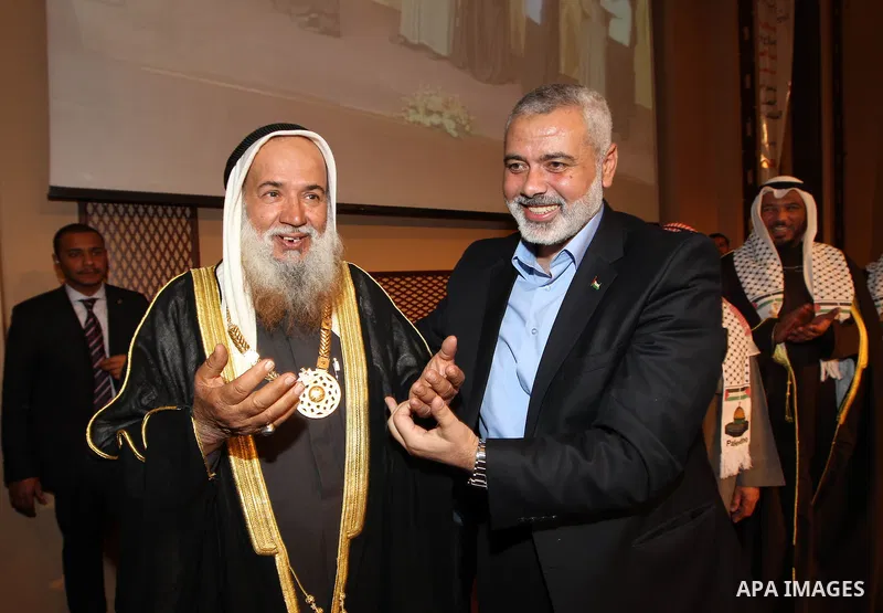 The Hamas prime minister in Gaza, Ismail Haniya, attends a ceremony honouring him at the International Islamic Charitable Organization in Kuwait City on February 8, 2012. Photo by Mohammed Al-Ostaz
