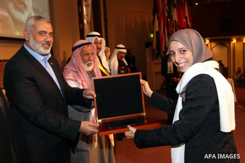 The Hamas prime minister in Gaza, Ismail Haniya, attends a ceremony honouring him at the International Islamic Charitable Organization in Kuwait City on February 8, 2012. Photo by Mohammed Al-Ostaz