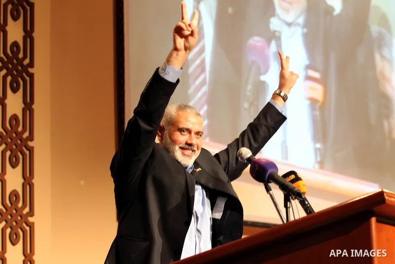 The Hamas prime minister in Gaza, Ismail Haniya, attends a ceremony honouring him at the International Islamic Charitable Organization in Kuwait City on February 8, 2012. Photo by Mohammed Al-Ostaz