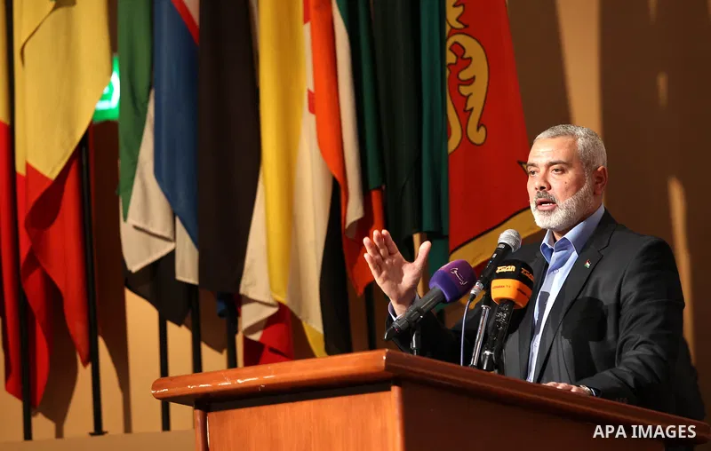 The Hamas prime minister in Gaza, Ismail Haniya, attends a ceremony honouring him at the International Islamic Charitable Organization in Kuwait City on February 8, 2012. Photo by Mohammed Al-Ostaz