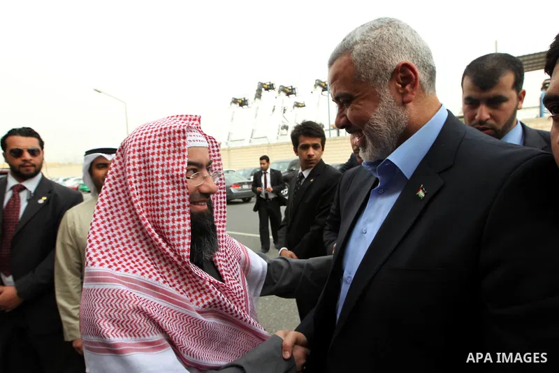 The Hamas prime minister in Gaza, Ismail Haniya, attends a ceremony honouring him at the International Islamic Charitable Organization in Kuwait City on February 8, 2012. Photo by Mohammed Al-Ostaz