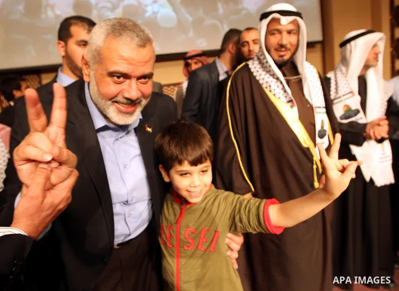 The Hamas prime minister in Gaza, Ismail Haniya, attends a ceremony honouring him at the International Islamic Charitable Organization in Kuwait City on February 8, 2012. Photo by Mohammed Al-Ostaz