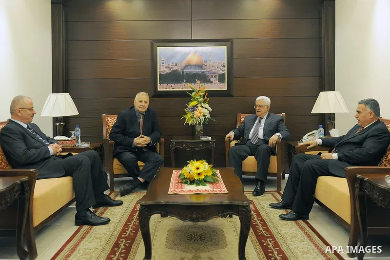 Palestinian President, Mahmoud Abbas (Abu Mazen), Meets with Russian Ambassador in the West Bank city of Ramallah on Feb 10, 2012. Photo by Thaer ghanaim