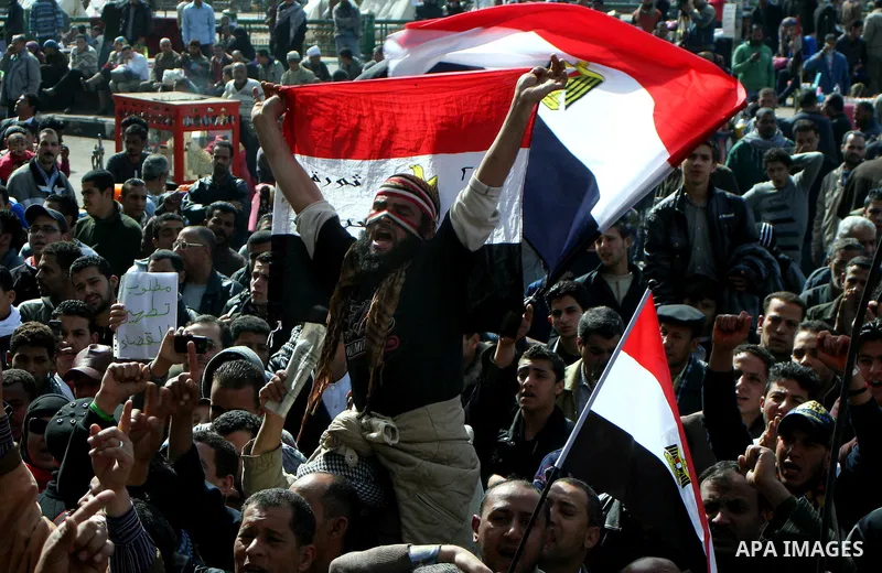 Demonstrators take part in a protest demanding that the army to hand power over to civilians, near the defence ministry in Cairo February 10, 2012. Egypt's religious authorities called on unions and youth groups to scrap...