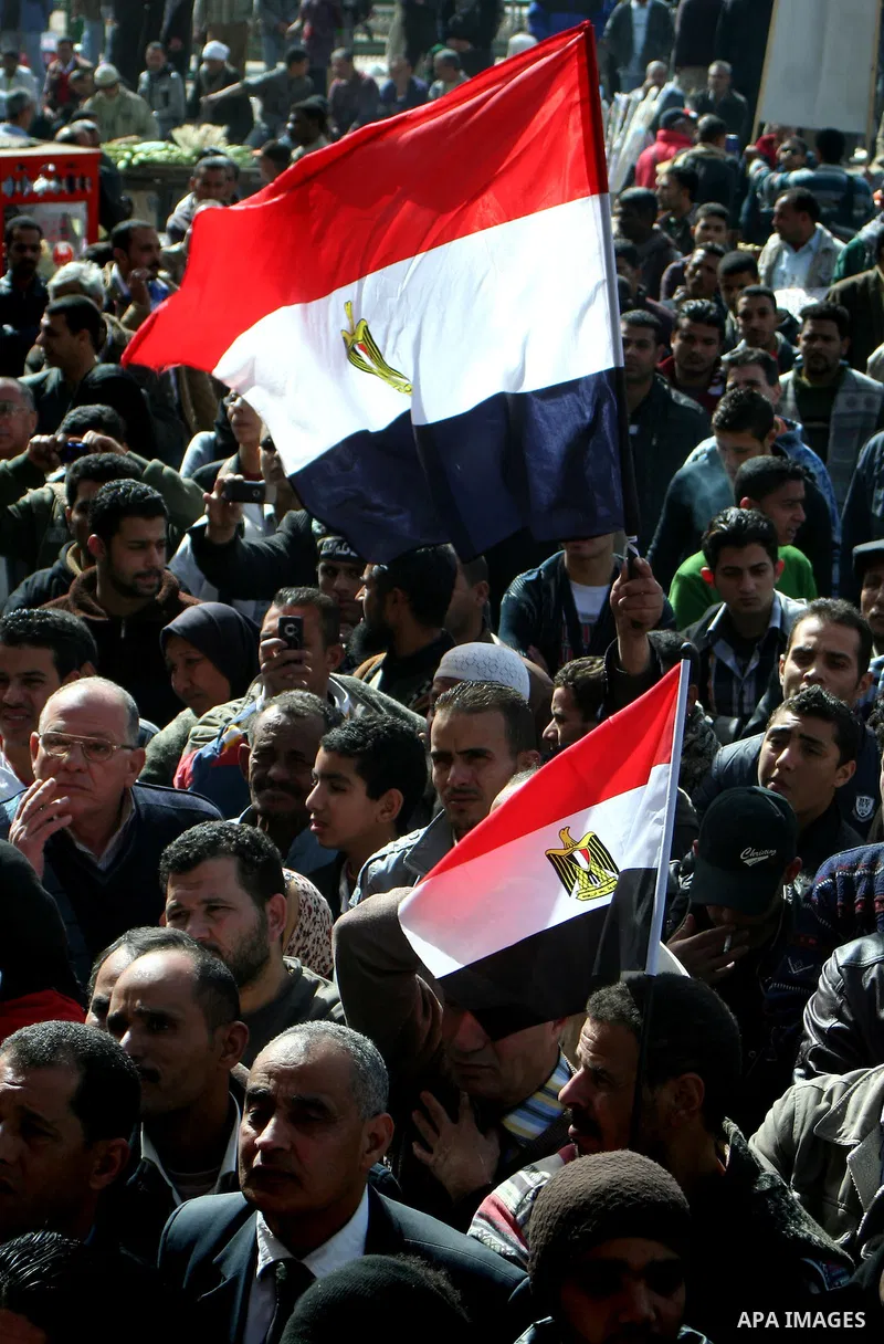 Demonstrators take part in a protest demanding that the army to hand power over to civilians, near the defence ministry in Cairo February 10, 2012. Egypt's religious authorities called on unions and youth groups to scrap...