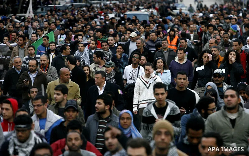 Demonstrators take part in a protest demanding that the army to hand power over to civilians, near the defence ministry in Cairo February 10, 2012. Egypt's religious authorities called on unions and youth groups to scrap...