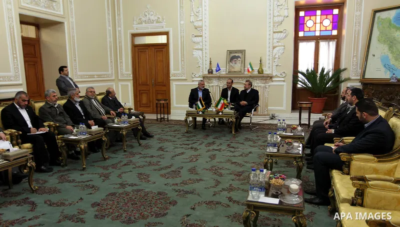 Iran, Vice President of the Republic Mr. Rahimi, meets with prime minister of the Gaza strip and leading member of the Hamas movement, Ismail Haniyeh, in Tehran, Iran, 12 February 2012. Haniyeh arrived on 10 February to...