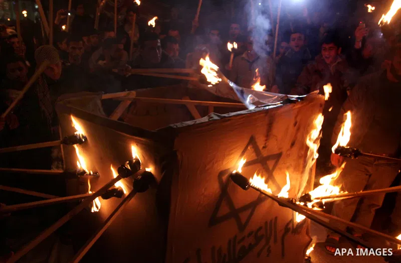 Palestinians participate in a protest in solidarity with Khader Adnan, 33, a senior member of Islamic Jihad jailed in Israel who has been on hunger strike for 59 days as they called for the release of Palestinian prisone...