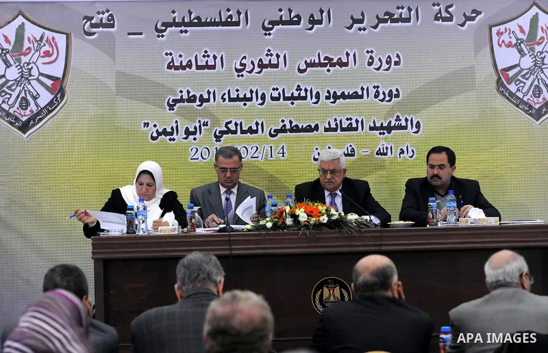 Palestinian President Mahmoud Abbas (Abu Mazen) during a meeting of the members of the Revolutionary Council in the West Bank city of Ramallah on Feb 14, 2012. Photo by Thaer Ganaim