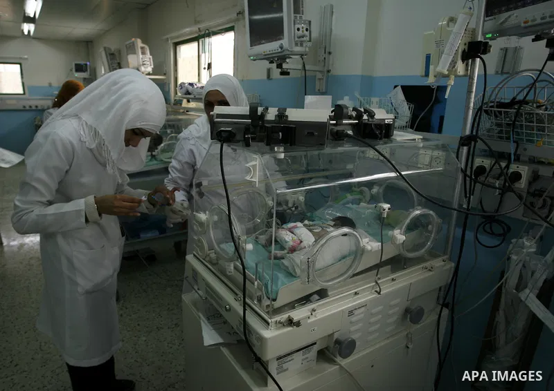 Premature babies receive treatment in the Nasser hospital in Khan Younis, southern Gaza Strip on February 15, 2012 as the hospital suffer from running out of fuel. Palestinian Ministry of Health in Gaza, calls for the Ar...