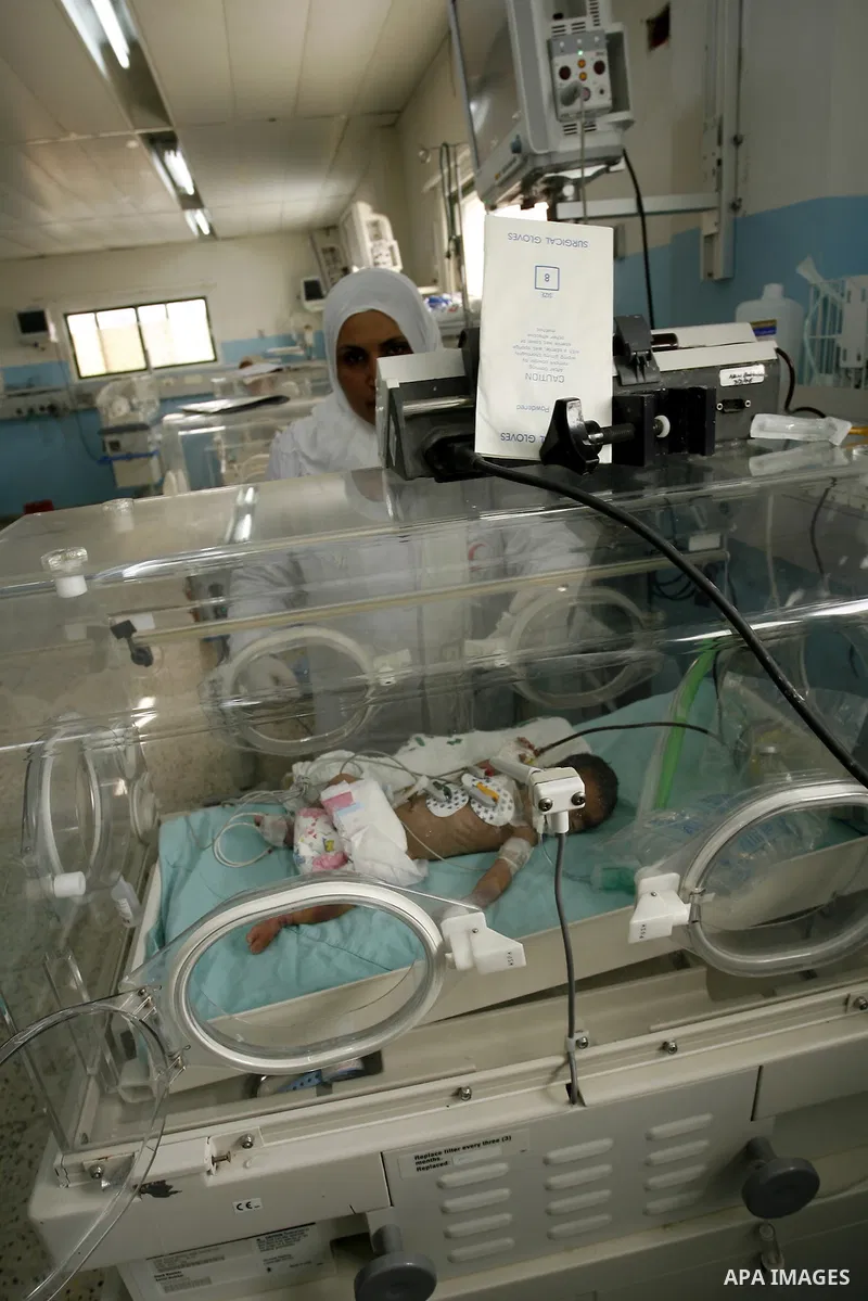 Premature babies receive treatment in the Nasser hospital in Khan Younis, southern Gaza Strip on February 15, 2012 as the hospital suffer from running out of fuel. Palestinian Ministry of Health in Gaza, calls for the Ar...