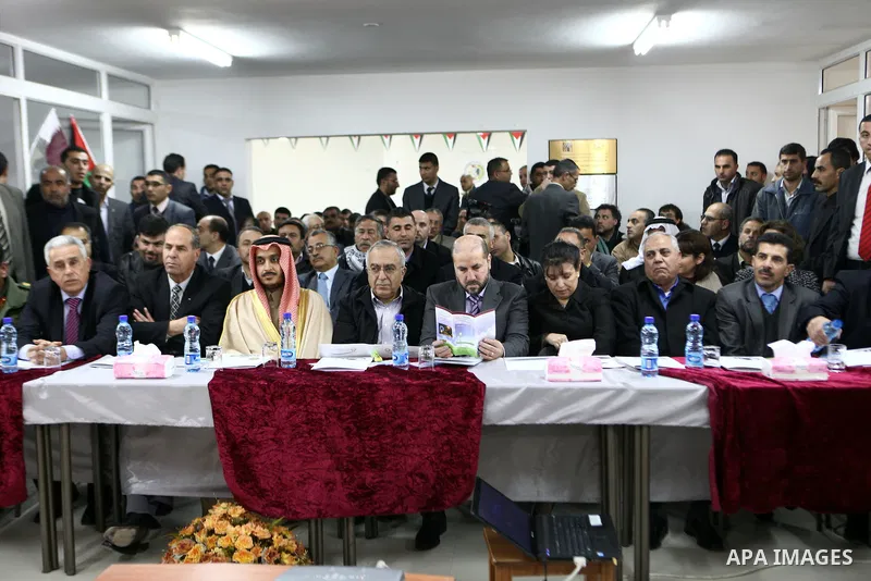 Palestinian Prime Minister, Salam Fayyad, during the ceremony to open the project for lighting and solar-powered to Wadee El-Nar in the West bank city of Hebron, Feb.15, 2012 . Photo by Mustafa Abu Dayeh