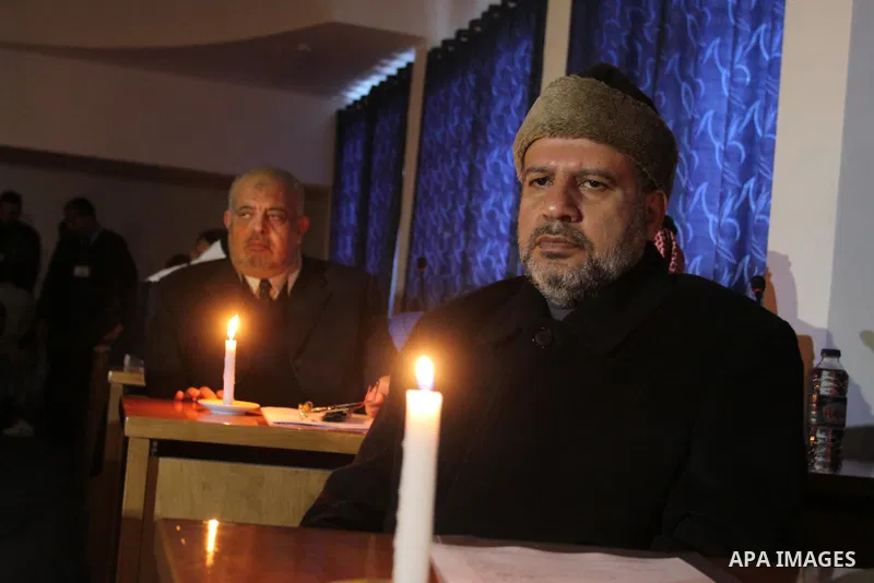 Palestinian Legislative Council members of the mass of change and reform during a meeting to discuss issue a power cut in Gaza City on Feb. 16, 2012. Photo by Mohammed Asad
