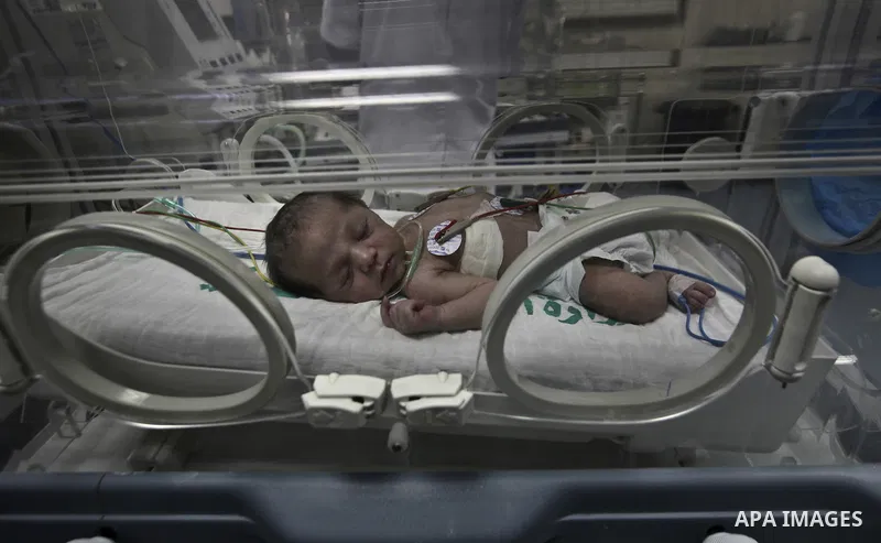 A nurse attends to a Palestinian infant in an incubator at Al-Nasser hospital in Gaza Strip on 20 February 2012. The hospital has been suffering from power cuts after the impoverished territory's sole power plant, that s...