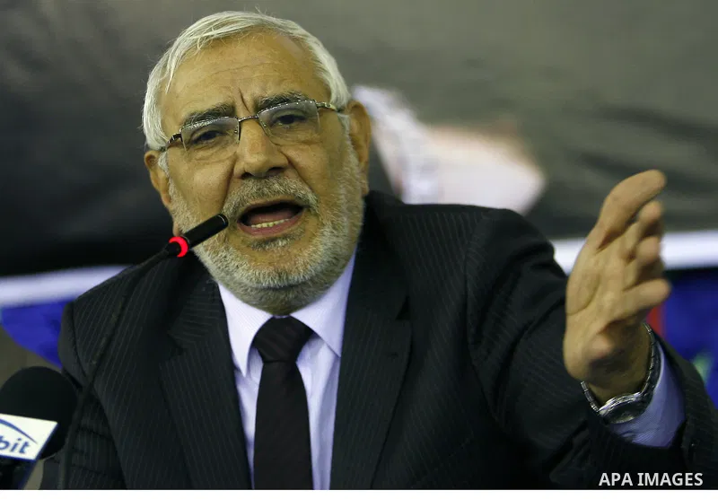 Egyptian Abed al-Monaem Abu al-Fatouh, one of the most popular presidential candidates in Egypt, speaks to media during a press conference at his house in al-Samman neighbourhood in Cairo on Feb. 21,2012. Abu al-Fatouh w...