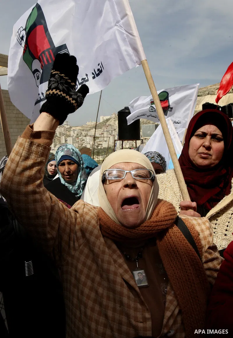Palestinians participate in a demonstration calling for the release of Palestinian prisoners jailed in Israel, in the West Bank city of Nablus, Wednesday,Feb. 22, 2012. Photo by Wagdi Eshtayah