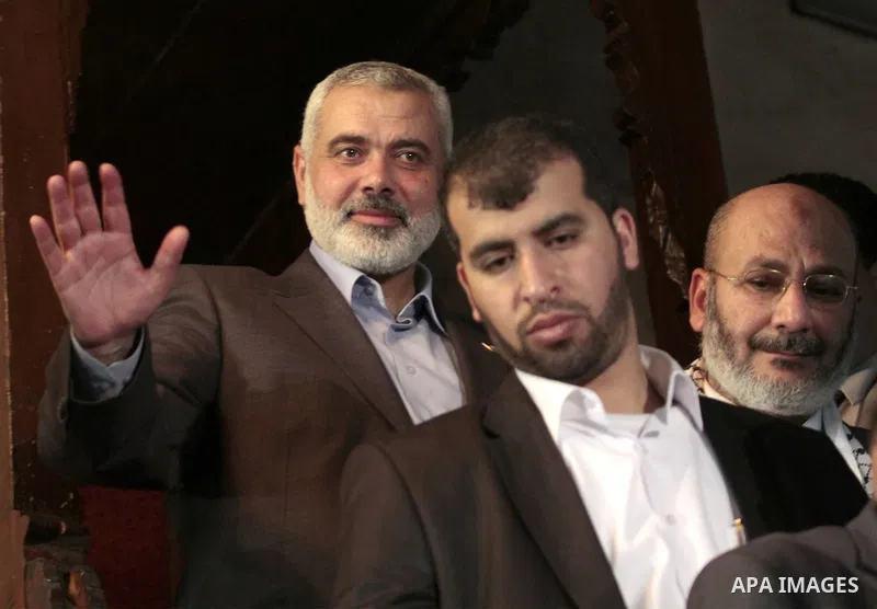 Hamas leader Ismail Haniyeh attends Friday noon prayer at Al-Azhar mosque, in Cairo, Egypt, 24 February 2012. According to media reports, the leaders of the Palestinian movements Hamas and Fatah are in Egypt for talks on...