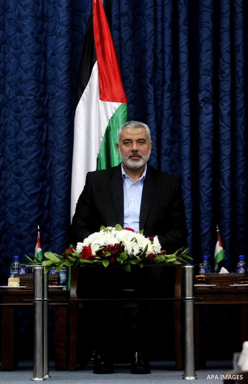 Palestinian Prime Minister in Gaza Strip, Ismail Haniyeh, meets with the European convoy "loyalty to Palestine", in Gaza City on Feb. 28, 2012. Photo by Ashraf Amra