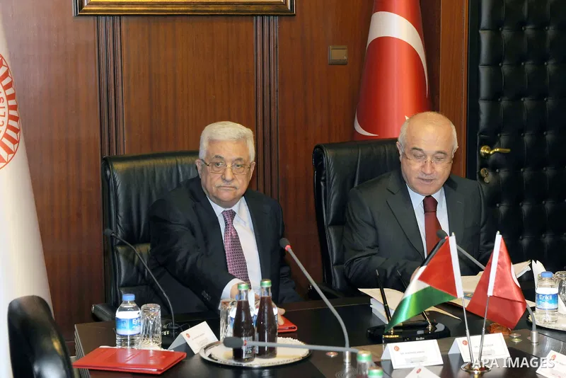 Palestinian President Mahmoud Abbas, meets with Turkish Parliament, Cemil Cicek, in Turkey on Feb. 29, 2012. Photo by Thaer Ganaim