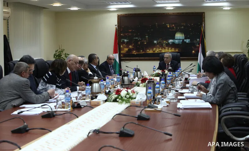 Palestinian Prime Minister, Salam Fayyad, chairs a meeting of the Palestinian government in the West Bank city of Ramallah, Mar. 06, 2012. Photo by Mustafa Abu Dayeh
