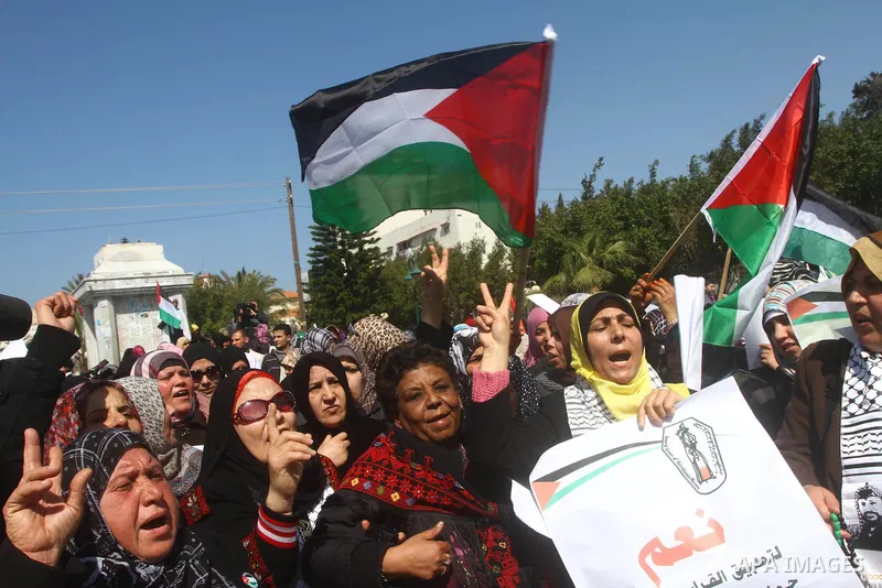 A Palestinian woman hold a poster during a protest calling for the release of Hana Shalabi, a female Palestinian prisoner jailed in Israel who has been on hunger strike for 22 days, outside the Red Cross building in Gaza...