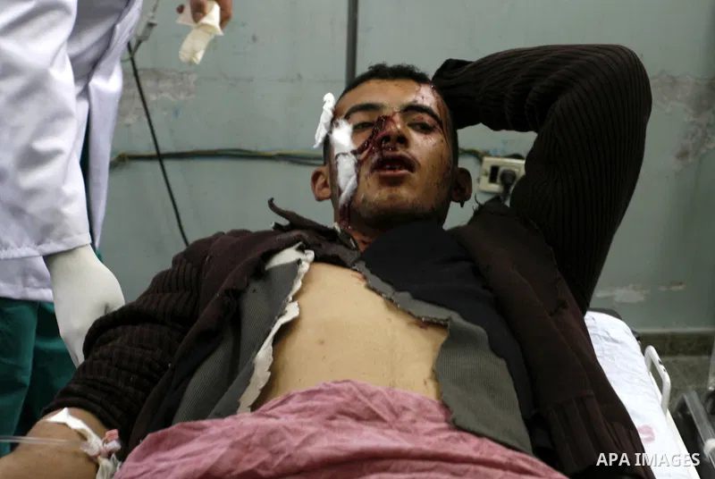 A Palestinian wounded arrive in hospital after an Israeli airstrike in Rafah, southern Gaza Strip, Saturday, March 10, 2012. The airstrike killed Popular Resistance Committees militant Mahdi Abu Shawesh. Despite Egyptian...