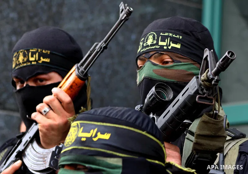 Islamic Jihad militants hold a news conference in Gaza City March 12, 2012. Israeli air strikes killed two Palestinian militants and a civilian in the Gaza Strip on Monday in a fourth day of cross-border hostilities, med...