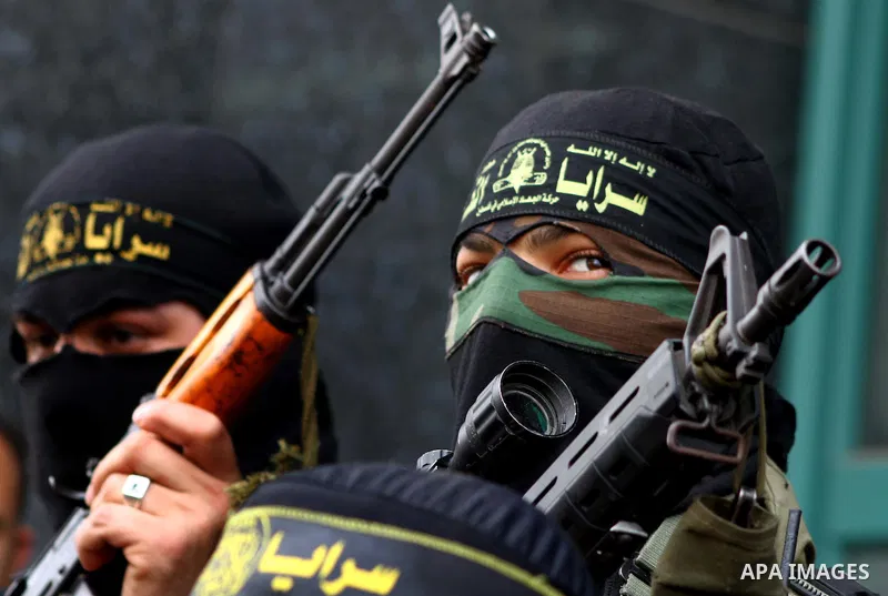 Islamic Jihad militants hold a news conference in Gaza City March 12, 2012. Israeli air strikes killed two Palestinian militants and a civilian in the Gaza Strip on Monday in a fourth day of cross-border hostilities, med...