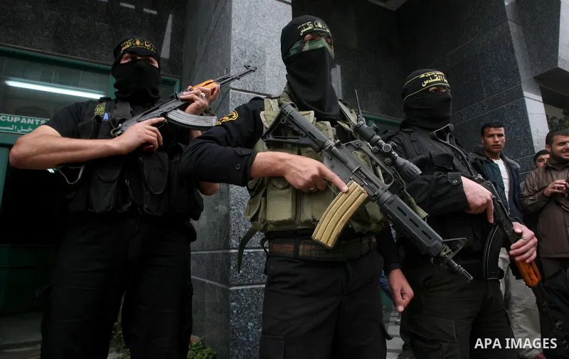 Islamic Jihad militants hold a news conference in Gaza City March 12, 2012. Israeli air strikes killed two Palestinian militants and a civilian in the Gaza Strip on Monday in a fourth day of cross-border hostilities, med...