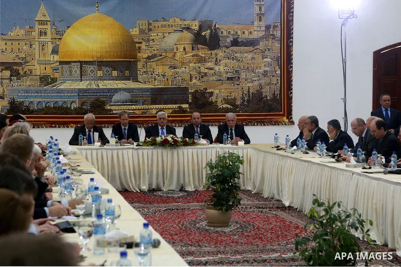 Palestinian President Mahmoud Abbas (Abu Mazen) meets with of the members of the Political and Security Committee in the European Union, in the West bank City of Ramallah on Mar. 12, 2012. Photo by Thaer Ganaim