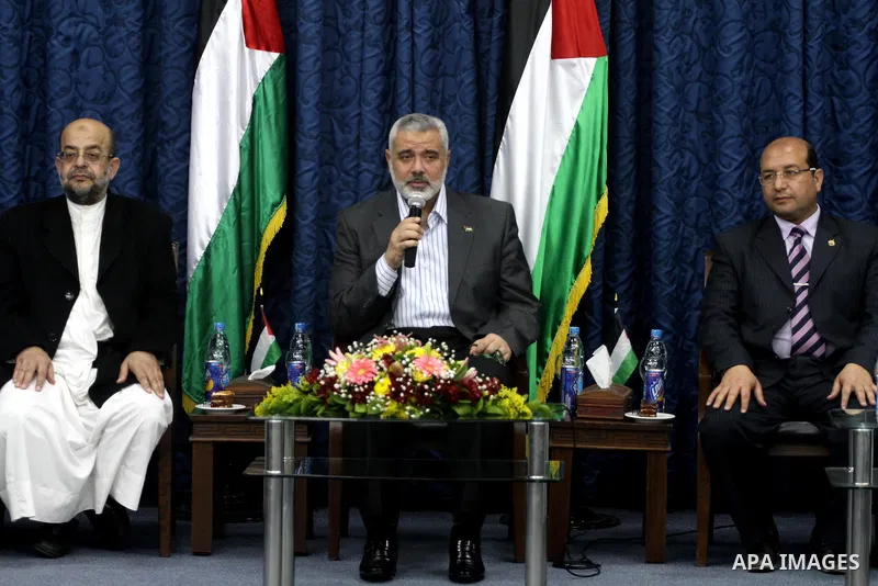 Palestinian Prime Minister in Gaza Strip, Ismail Haniyeh, receives convoy of "Miles of Smiles 10" in his office in Gaza City on Mar. 13, 2012. Photo by Mohammed Asad