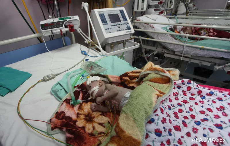 Premature babies receive treatment in the Rantisi hospital for children in Gaza City on Mar. 21, 2012 as the hospital suffer from running out of fuel. Palestinian Ministry of Health in Gaza, calls for the Arab States and...