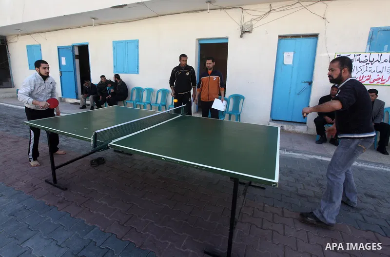 Palestinian prisoners enjoy in a Hamas-run jail during "entertainment Day" by Supervision of the Red Cross in Gaza City on Mar. 22, 2012. Photo by Ashraf Amra