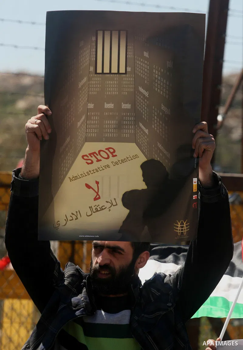 Palestinian demonstrators during a protest supporting Palestinian prisoner Hana Shalabi, outside Ofer prison near the West Bank city of Ramallah March 22, 2012. The deteriorating health of Shalabi, the Palestinian prison...