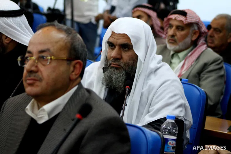 Members of Egyptian parliamentary delegation During a visit to the Palestinian Legislative Council in gaza City, on March 28, 2012. The delegation is on a solidarity visit with the Palestinian people to the Hamas-run Gaz...